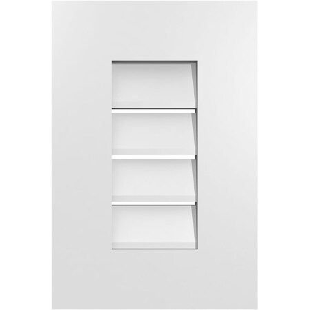 Ekena Millwork Vertical Surface Mount PVC Gable Vent: Functional, w/ 3-1/2"W x 1"P Standard Frame, 12"W x 18"H GVPVE12X1801SF